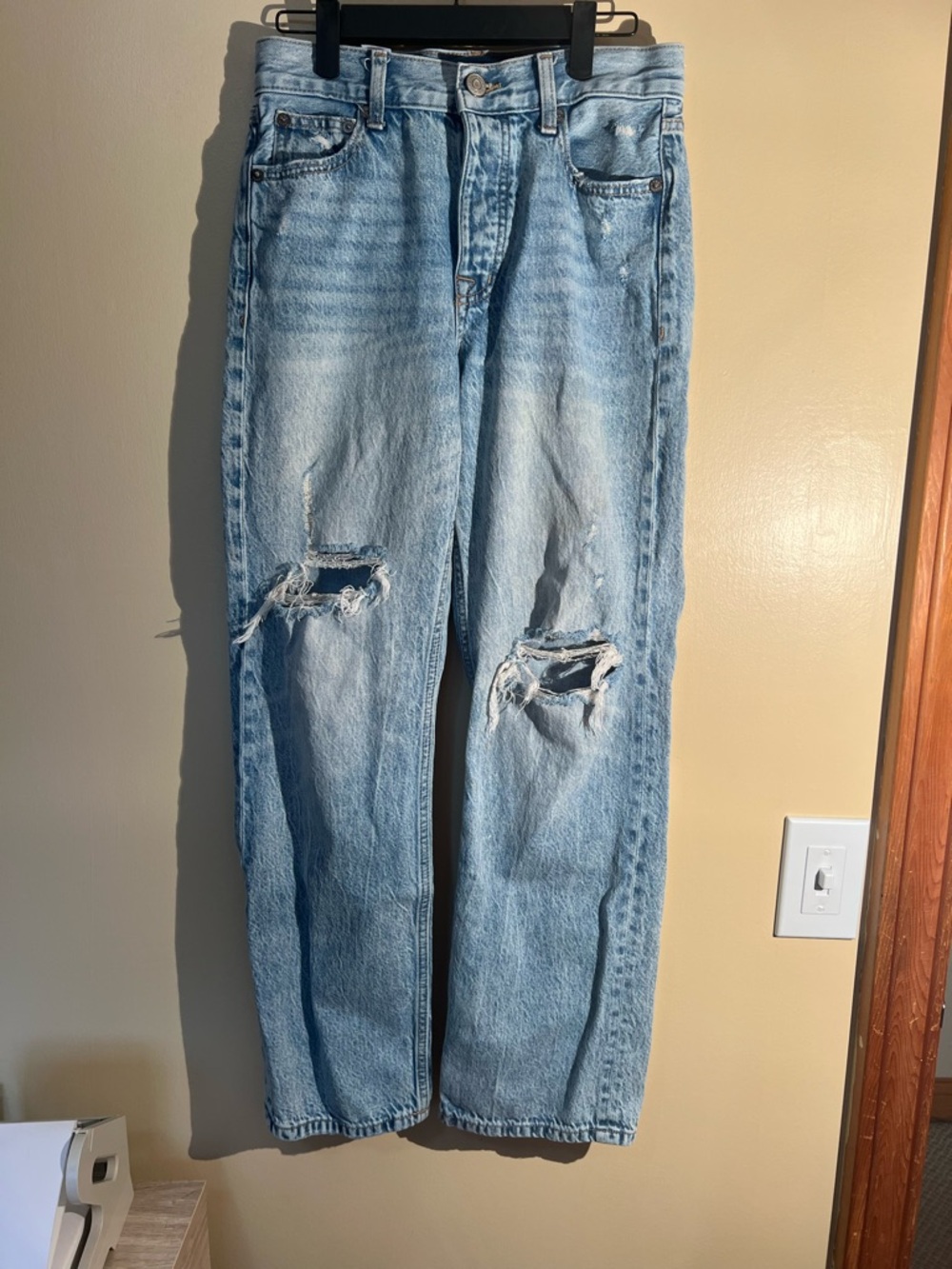 Women’s Aeropostale High Rise Baggy Button Fly Blue Jeans Size 0 Short